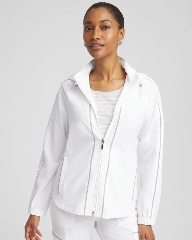 Zenergy UPF Neema Zip-Front Caviar Trim Jacket - image 1